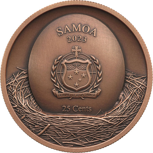 Samoa, 25 Cents 2023, Tawny Owl