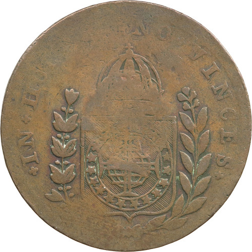 Brazil, 20 Reis 1835 (countermark on 40 Reis 1828)