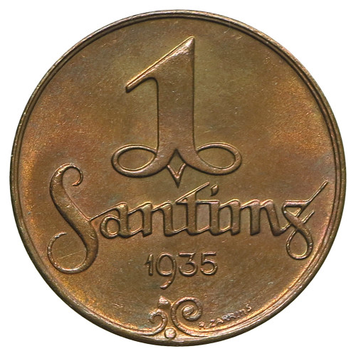 Latvia, 1 santīms 1935