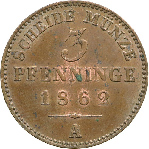 Germany (Prussia), 3 Pfennig 1862 A