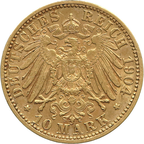 Germany (Wurttemberg), 10 Mark 1904 F