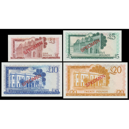 Gibraltar, 1, 5, 10, 20 Pounds 1975, Specimen set 004671