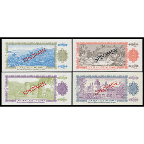 Tonga, 1, 2, 5, 10 Paanga 1978, Specimen set 002634