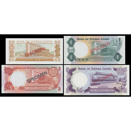 Sierra Leone, 0,5, 1, 2, 5 Leones 1978, Specimen set 002621