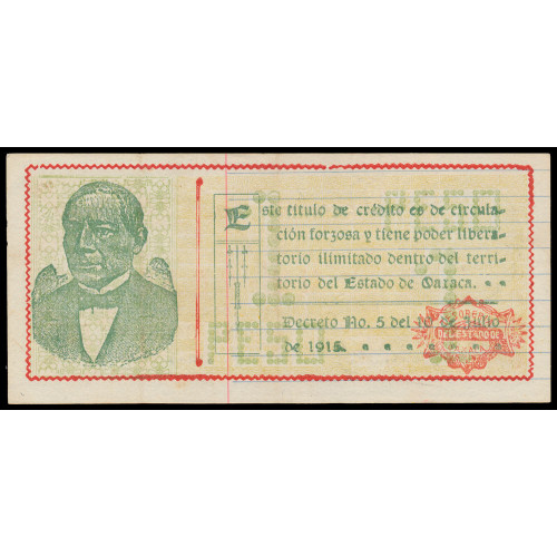 Mexico - La Tesoria General del Estado de Oaxaca, 1 Peso 1915