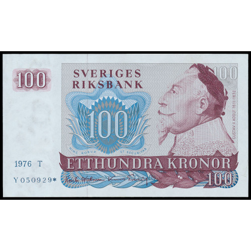 Sweden, 100 Kronor 1976, Y 050929*, Replacement