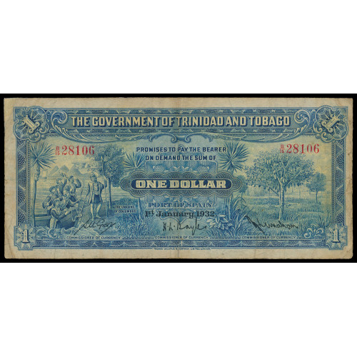 Trinidad & Tobago, 1 Dollar 1932, B/15 28106