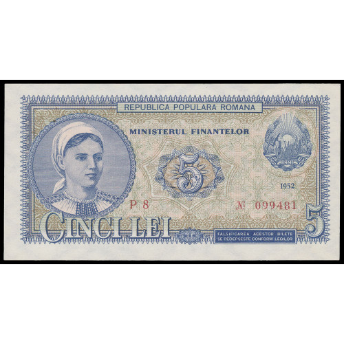 Romania, 5 Lei 1952, 099481