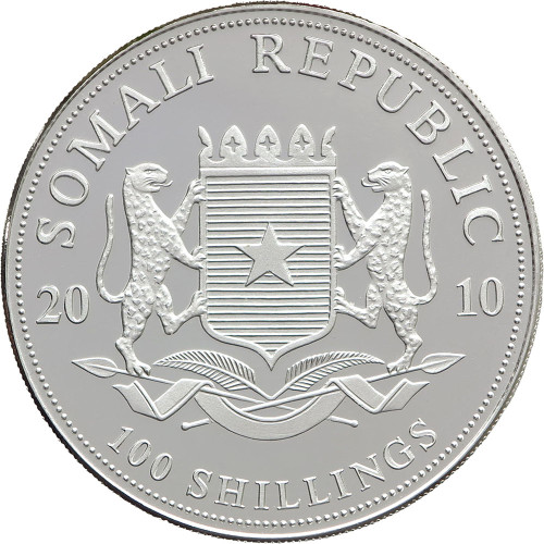 Somalia, 100 Shillings 2010, Elephant (1 Oz)