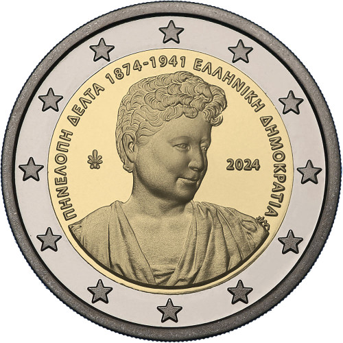 Greece, 2 Euro 2024, 150th birthday of Penelope Delta (Proof) (Box + COA)