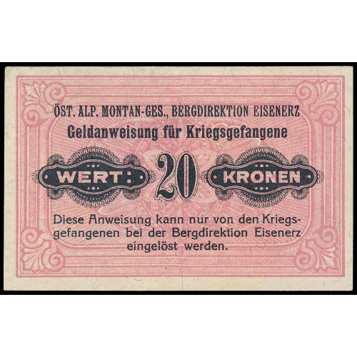 Austria - Eisenerz Mountain Directorate Prisoner of War Camp, 20 Kronen 1916