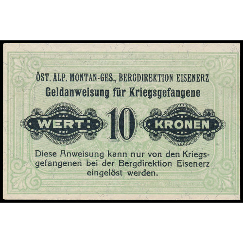 Austria - Eisenerz Mountain Directorate Prisoner of War Camp, 10 Kronen 1916