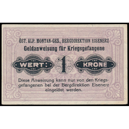 Austria - Eisenerz Mountain Directorate Prisoner of War Camp, 1 Krone 1916