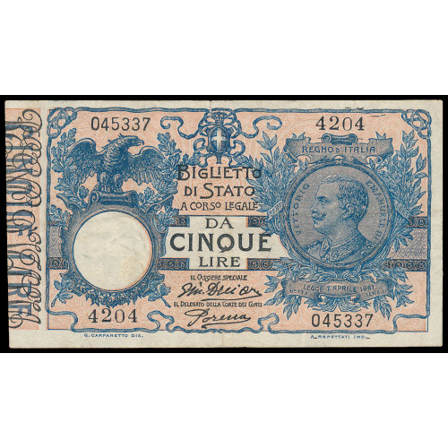 Italy, 5 Lire 1904, 4204 045337