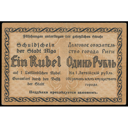 Riga, 1 Rublis 1919, K 010768