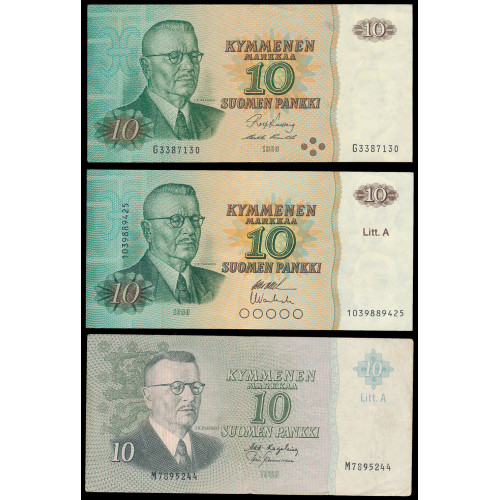 Finland, Lot of 14 notes 1955-1986