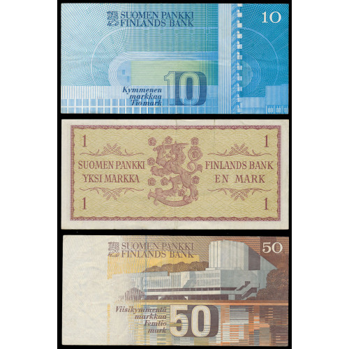 Finland, Lot of 14 notes 1955-1986