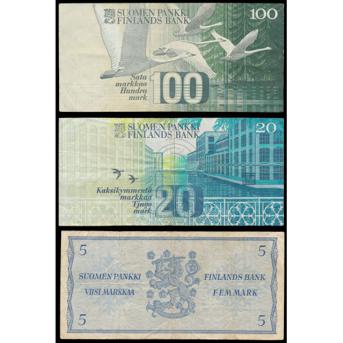 Finland, Lot of 14 notes 1955-1986