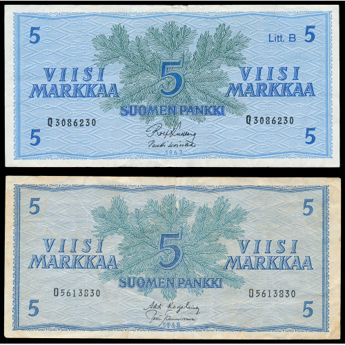 Finland, Lot of 14 notes 1955-1986