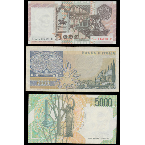 Italy, Lot of 6 notes 1979-1990