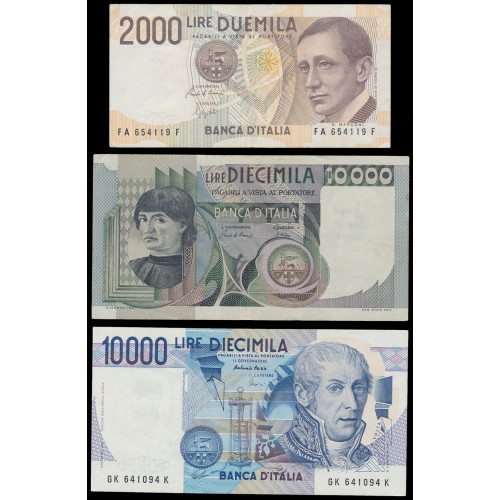 Italy, Lot of 6 notes 1979-1990