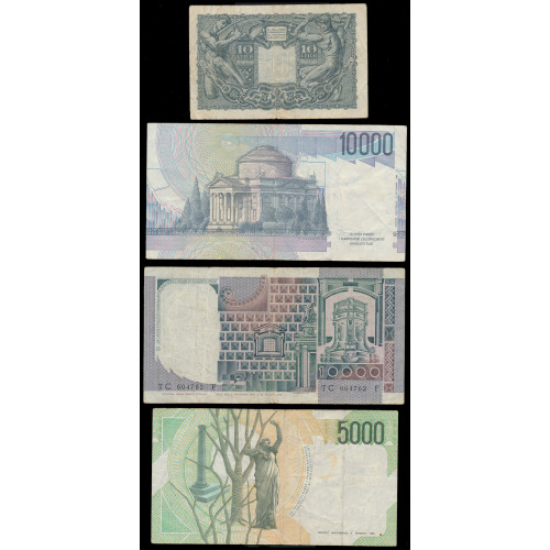 Italy, Lot of 7 notes 1944-1990