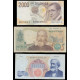 Italy, Lot of 7 notes 1944-1990