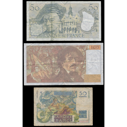 France, Lot of 8 notes 1939-1997