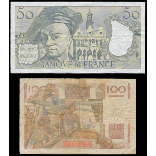 France, Lot of 6 notes 1939-1994