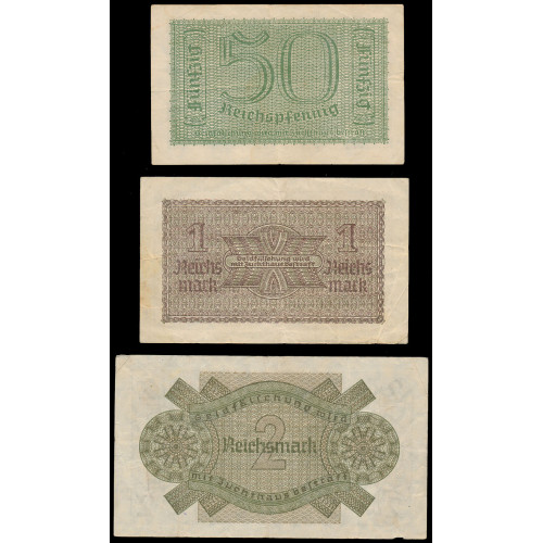 Germany, 0,50 - 50 Reichsmark 1940-45, Lot of 6 notes (1)