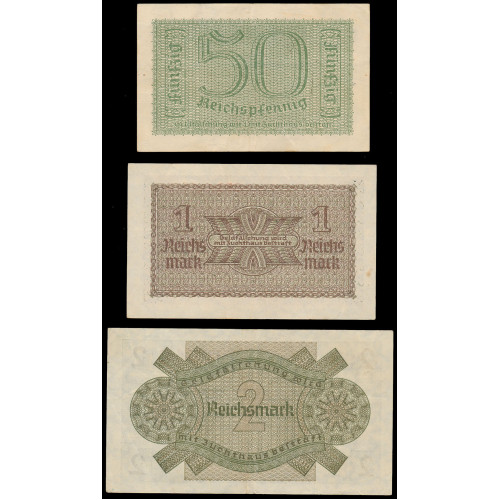 Germany, 0,50 - 50 Reichsmark 1940-45, Lot of 6 notes (3)