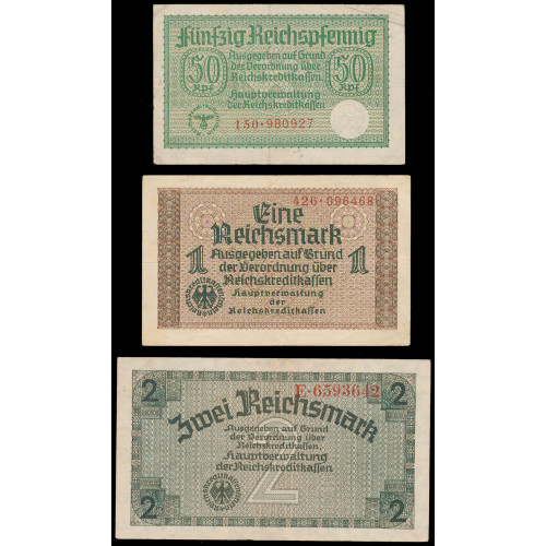 Germany, 0,50 - 50 Reichsmark 1940-45, Lot of 6 notes (4)