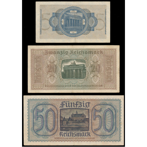 Germany, 0,50 - 50 Reichsmark 1940-45, Lot of 6 notes (4)