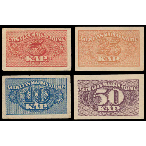 Latvia, 5-50 Kapeikas 1920, Lot of 4 notes (1)