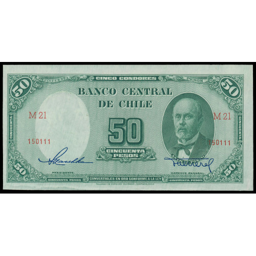 Chile, 50 Pesos 1947-58, M21 150111