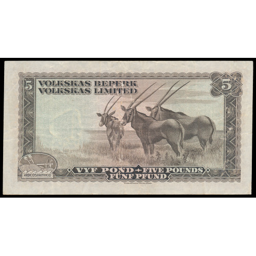 South West Africa - Volkskas Limited, 5 Pounds 1959, S/4 47399