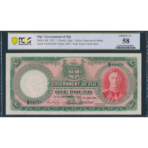 Fiji, 1 Pound 1951, B/8 84878