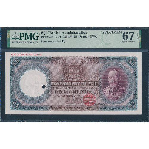 Fiji, 5 Pound 1934-35, Color trial