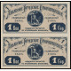 Libau, 1 Kopek 1915, Uncut pair of 2 notes