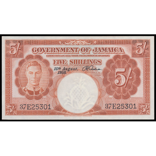 Jamaica, 5 Shillings 1958, 37E 25301