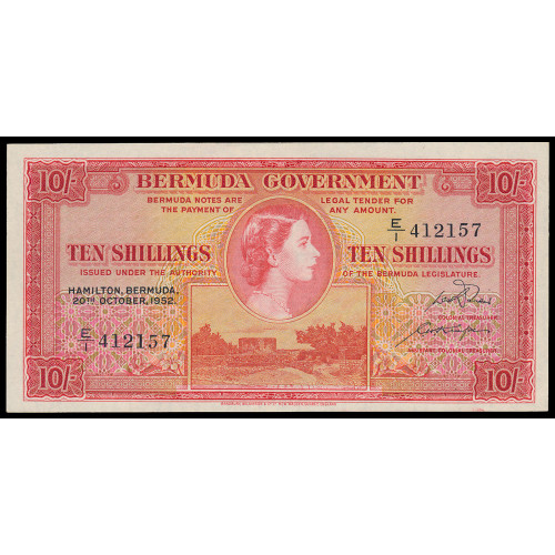 Bermuda, 10 Shillings 1952, E/1 412157