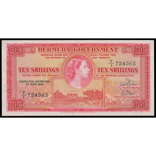 Bermuda, 10 Shillings 1957, T/1 724565