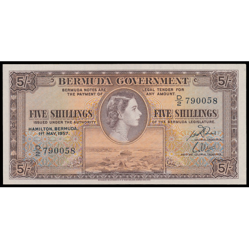 Bermuda, 5 Shillings 1957, D/2 790058