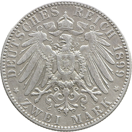 Germany (Saxony), 2 Mark 1899 E