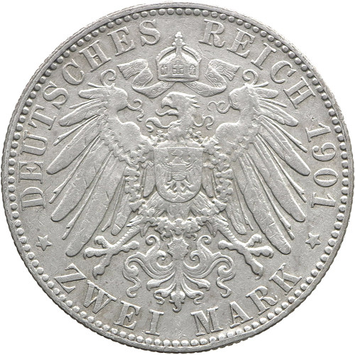 Germany (Saxony), 2 Mark 1901 E