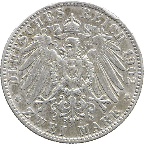 Germany (Saxony), 2 Mark 1902 E