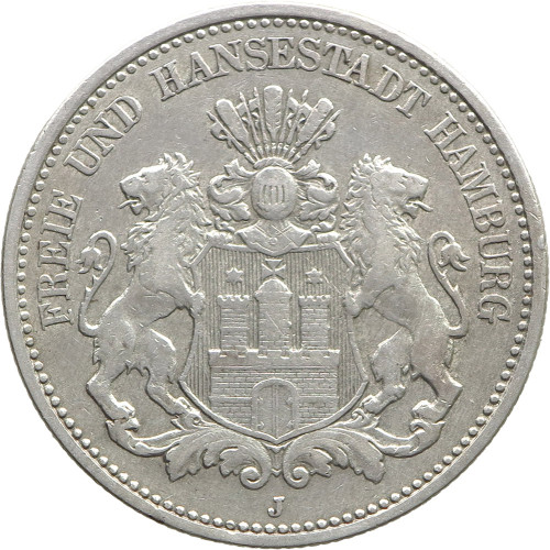 Germany (Hamburg), 2 Mark 1907 J