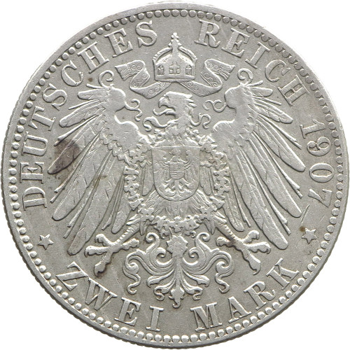 Germany (Hamburg), 2 Mark 1907 J