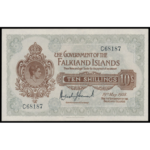 Falkland Islands, 10 Shillings 1938, C 68187