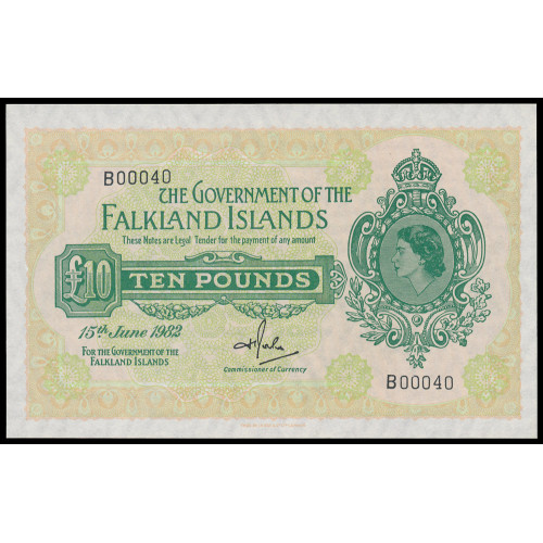 Falkland Islands, 10 Pounds 15.06.1982, B 00040